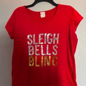 SLEIGH BELLS BLING Christmas tshirt size M